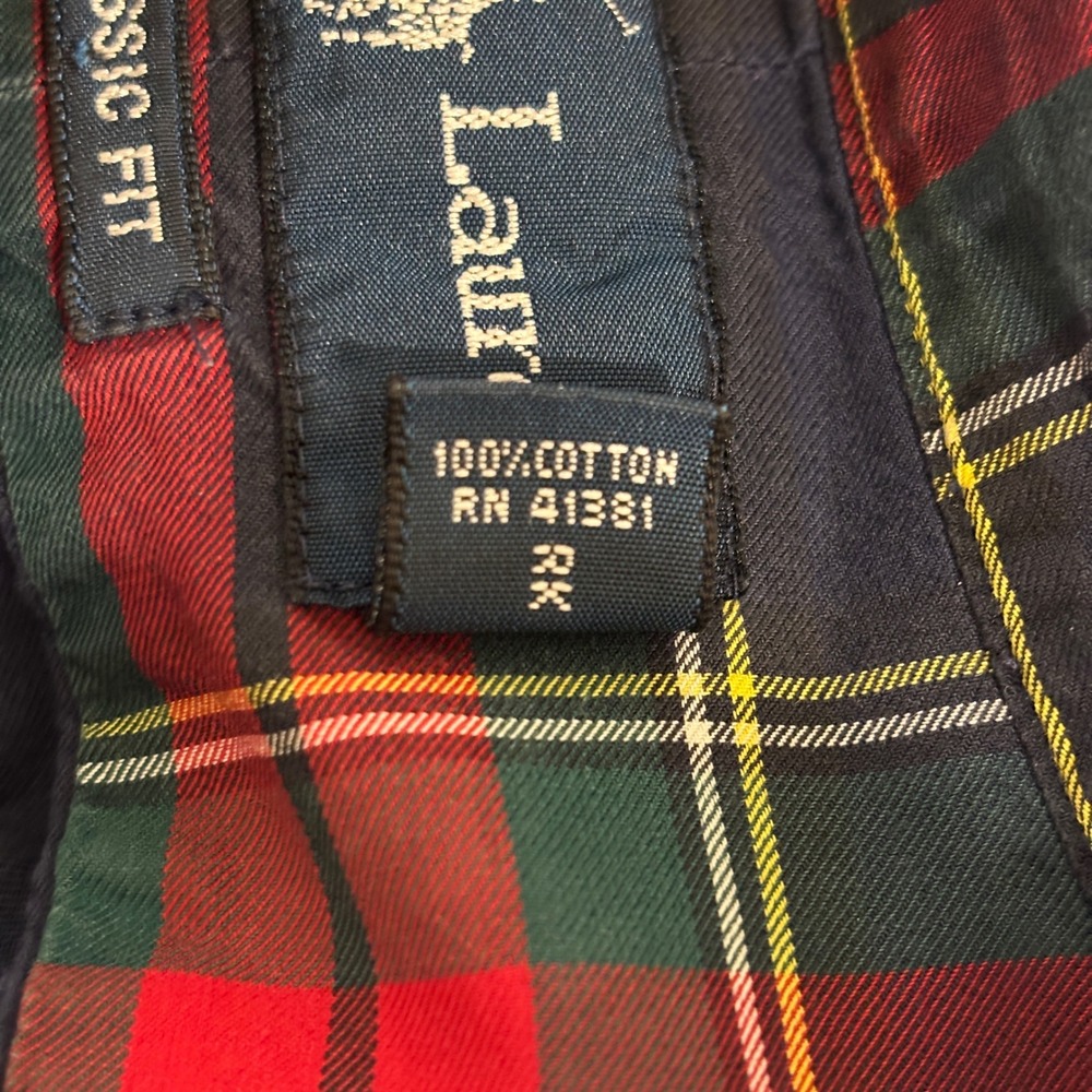 Ralph Lauren Button Down Mens L Red Black Plaid Classic Fit Cotton Long Sleeve - Picture 9 of 10